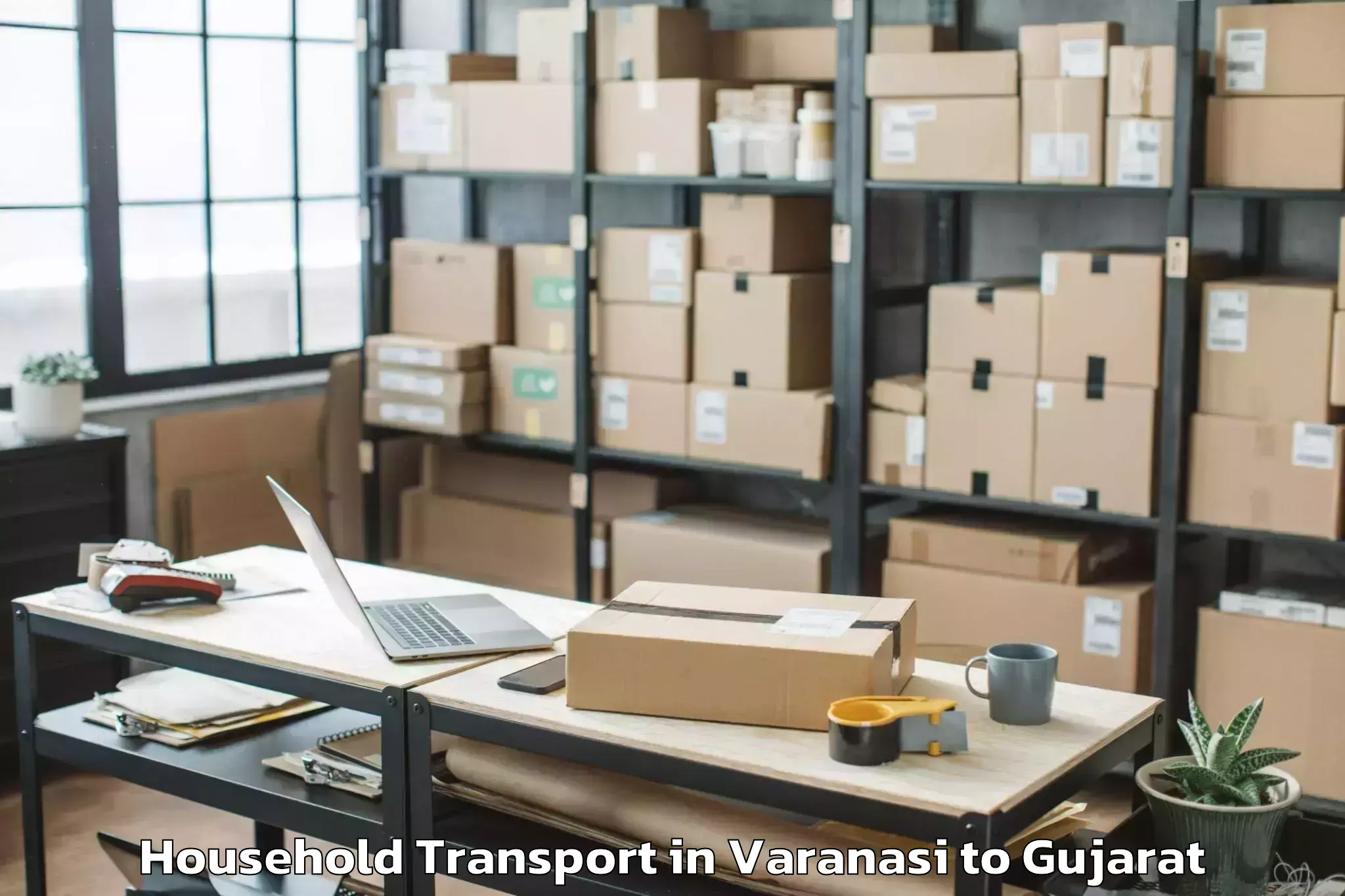 Book Varanasi to Jhulasan Household Transport Online